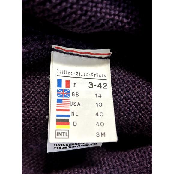 Saint James L’atelier Sweater Womens Size 10/42 Purple Toggle Knit Wool France - Picture 7 of 8